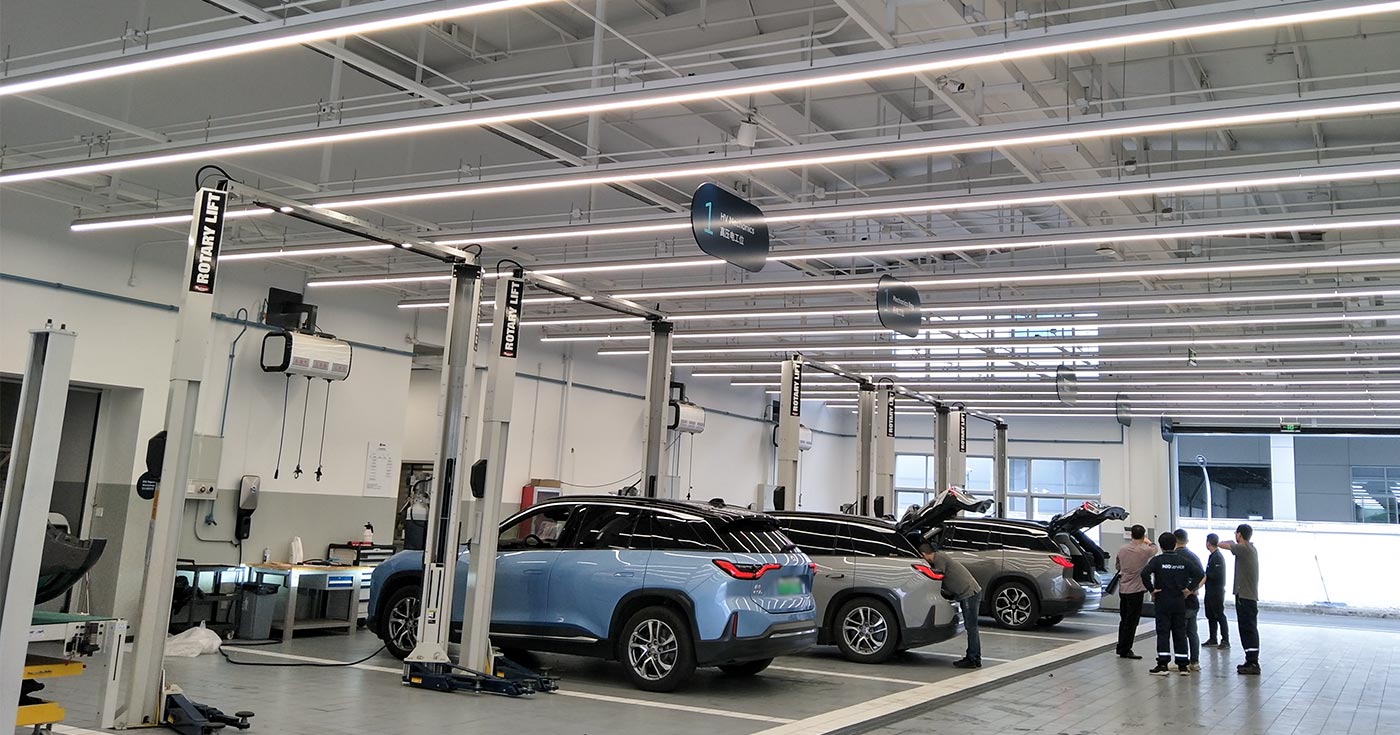 LED Linear Trunking Lights Application in 4S Service Center