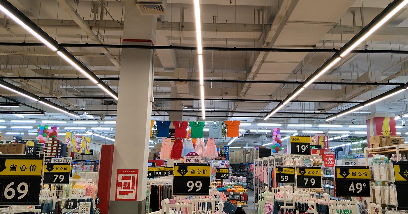 LED Trunking Light System Application in Supermarket